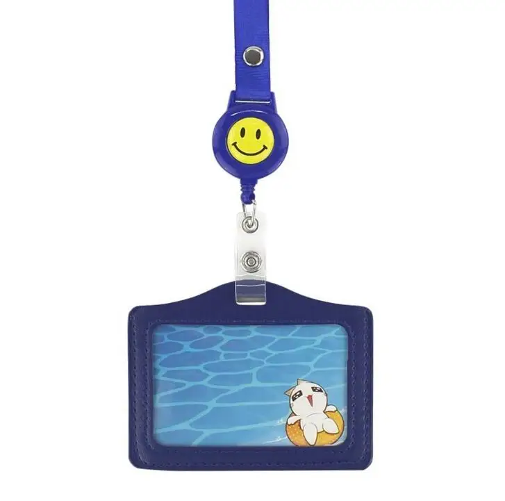 Мультяшные Животные Жираф медведь кошка выдвижной значок катушка Студенческая карта держатель для автобуса Кредитная карта Обложка с ремешком - Цвет: NO.5