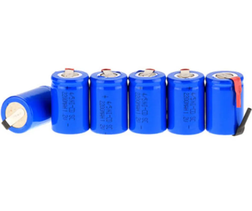 10 шт Ni-Cd 4/5 Sub C 1,2 V 2200 mAh аккумуляторная батарея с Tab-синий цвет