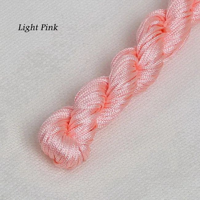 Light Pink 1 мм x 24 м нейлоновый шнур, китайский узел, макраме, трещотка для изготовления ювелирных изделий, ожерелье, браслет, домашний текстиль, аксессуары, сделай сам - Цвет: Light Pink