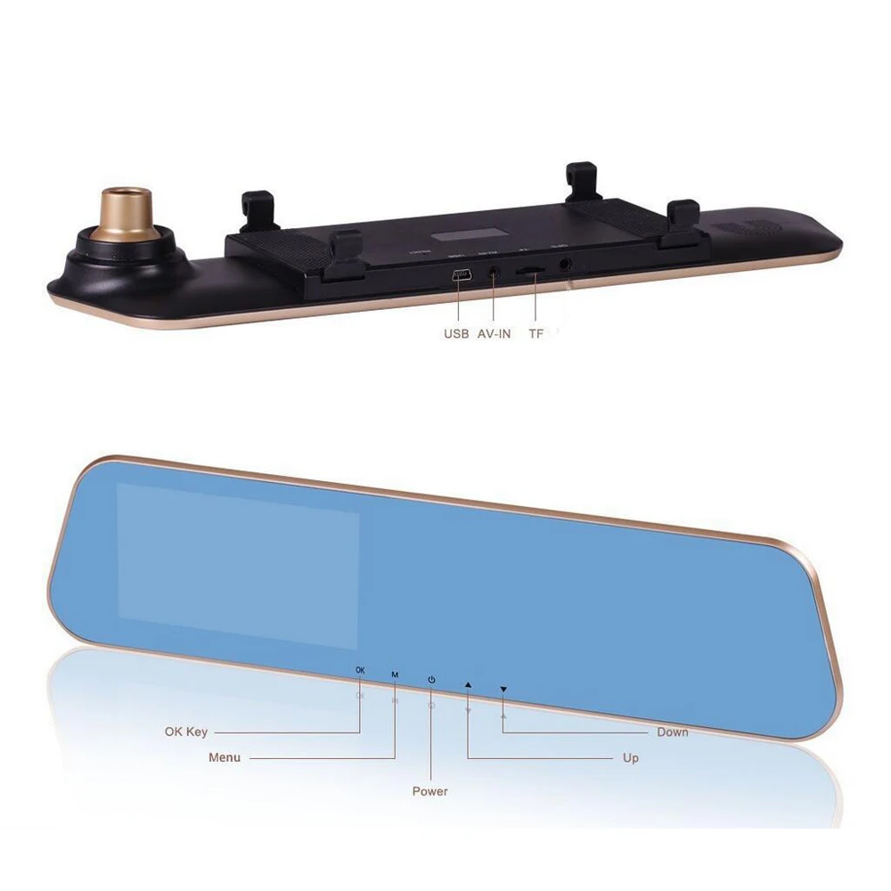 Автомобильный видеорегистратор с зеркалом заднего вида автомобильные