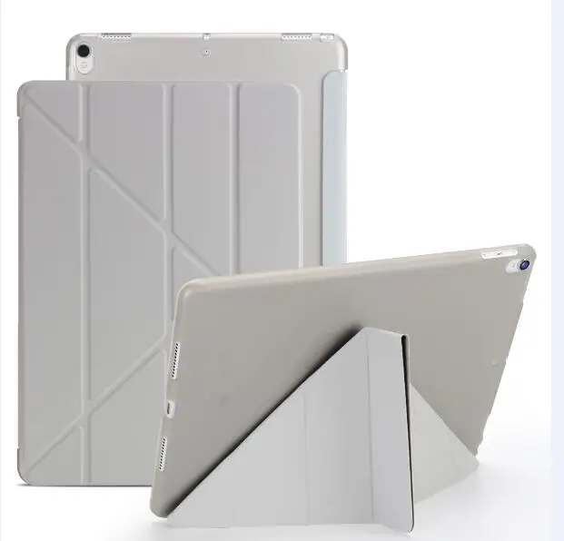 Для новых iPad Air 10,5 ТПУ чехол для iPad Pro 10,5 A1701 A1708 Тонкий Смарт Пробуждение сна Подставка для планшета силиконовый чехол+ ручка - Цвет: Серый