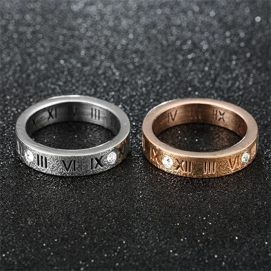 Мужское кольцо из нержавеющей стали с римскими цифрами 2018|Кольца| |