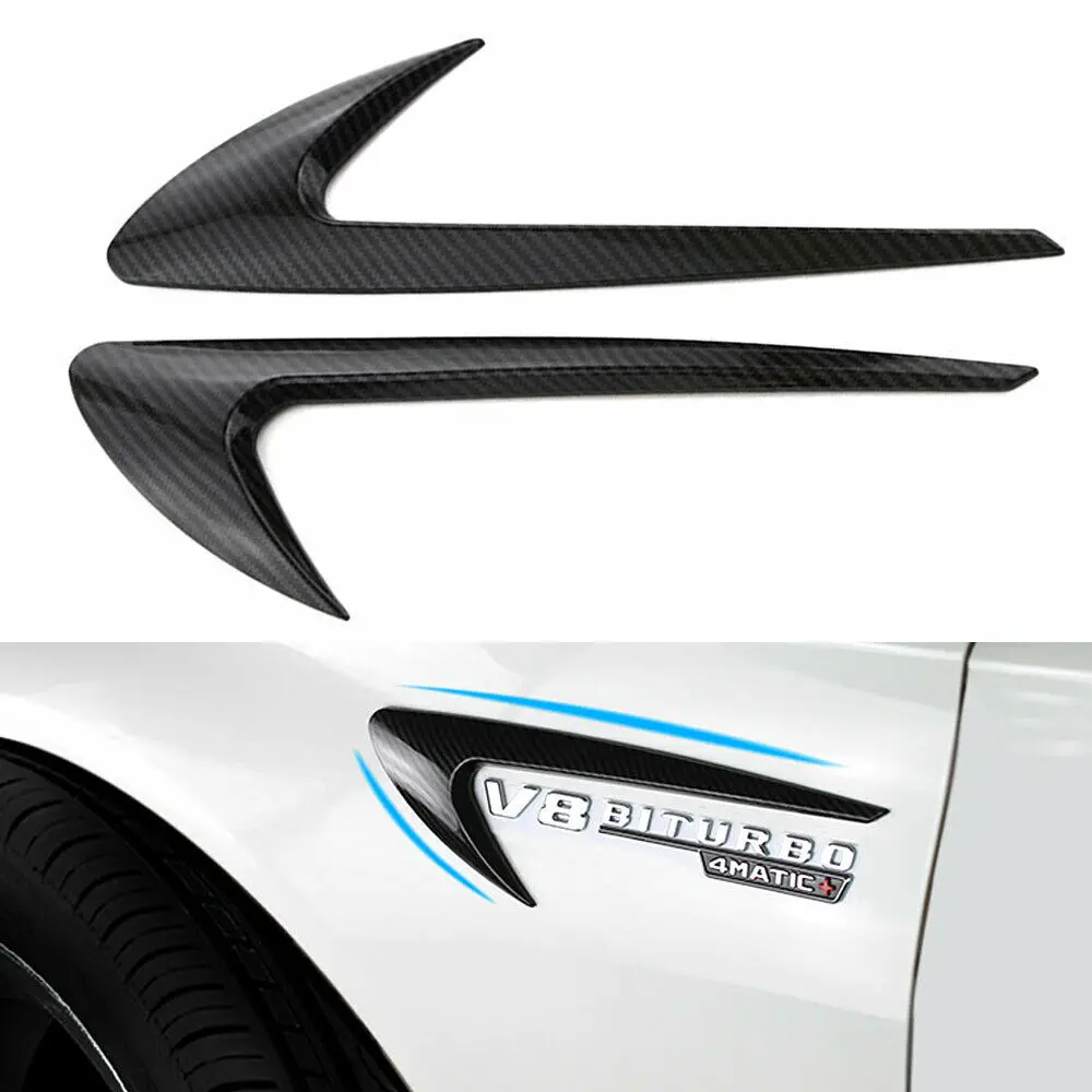 

Carbon Fiber Style Car Side Wing Air Vent Spoiler Fender Trim for Benz C E S Class