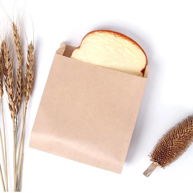 Одноразовый пакет бумажный для хлеба оберточный упаковочный коричневая