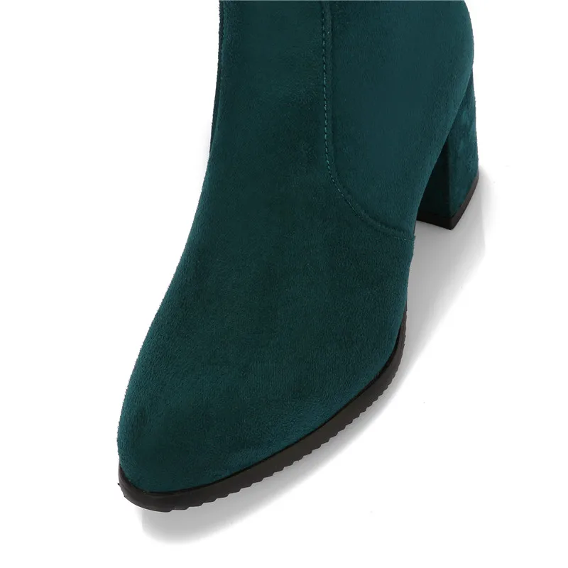 Smeeroon Hot sale low price over the knee boots female fashion elegant high heels shoes woman elasticity big size 34-45 | Обувь