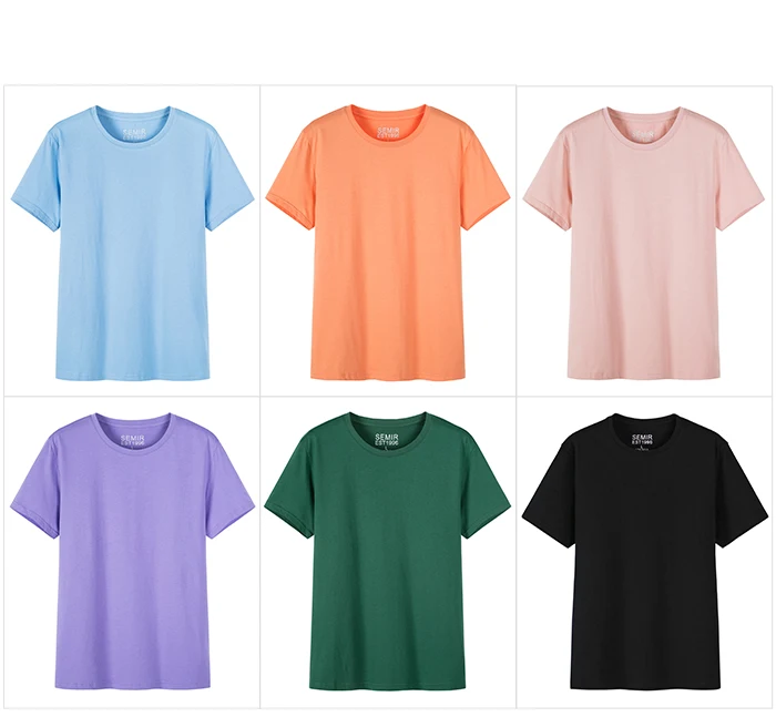 SEMIR, летняя мужская футболка с коротким рукавом,, простая, круглый вырез, стрейч, одноцветная, новая верхняя одежда, трендовая футболка, Мужская Уличная одежда, XS-2XL