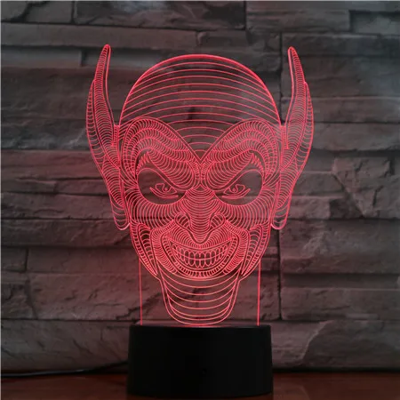 Halloween Jack Clown Creative Night Lamp High Quality Acrylic 3D Lights Baby Bedroom Table with USB Cable Kids BirthdayGift | Лампы и