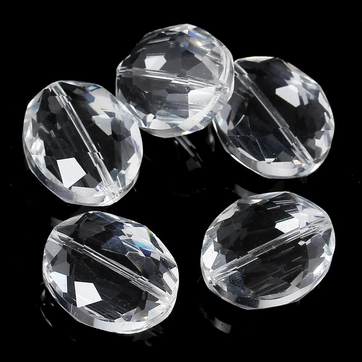 8Seasons DIY Fashion Jewelry Crystal Glass Loose Beads Oval Transparent Faceted About 24mm x 20mm Hole: Approx 1.3mm 10 PCs | Украшения и