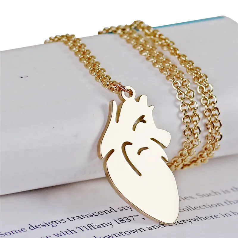 Abstract Heart Pendant Necklace Stainless Steel Organ Chokers Trendy Women Dainty Jewelry Mother's Day Gifts | Украшения и
