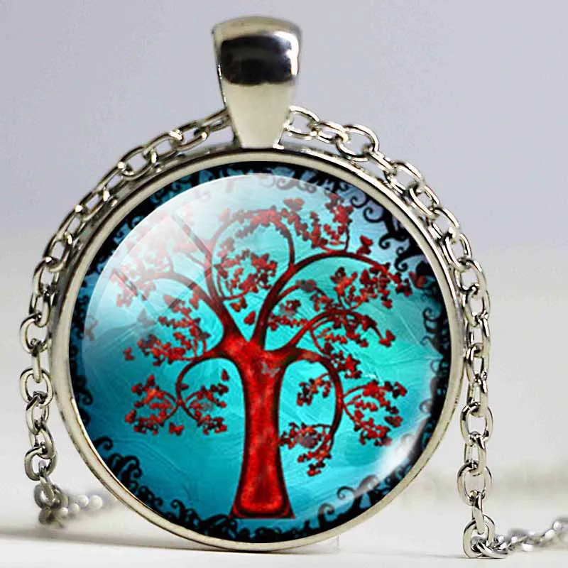 Ожерелье Древо жизни подвесной стеклянный купол ювелирные изделия лесные леса