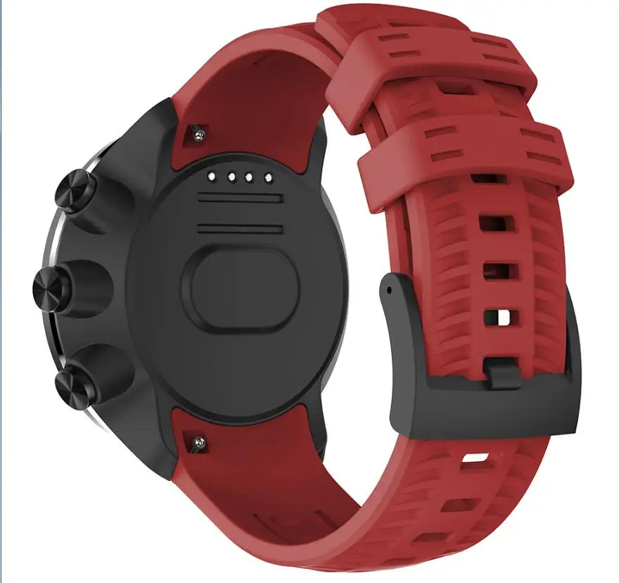 Красный Для Suunto 9/Suunto 9 Brao наружные силиконовые часы ремешок черный Пряжка Quick Release резиновая Замена для Suunto 9/9 Brao - Цвет: Красный