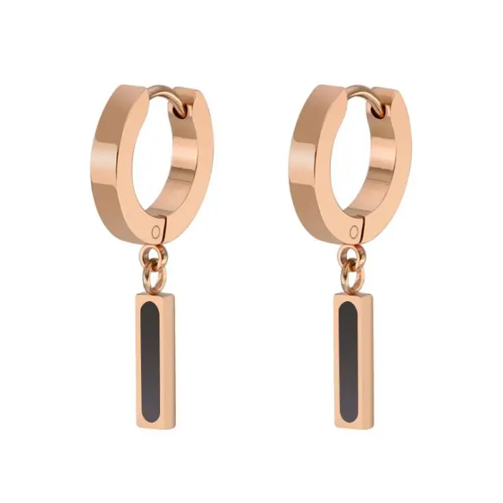 

fashion Jewelry Round Stud Earring Gold Rose Gold Color Earings Titanium Stainless Steel Earrings For Women 10pair/lot