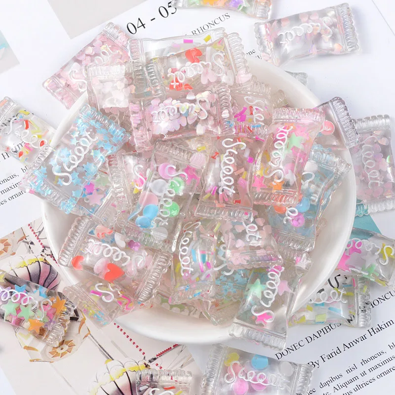 10pcs random Новые 10 шт. милые глиняные брызги для наполнителя слизи DIY принадлежности конфеты поддельные торт десерт грязь конфеты украшения игрушки аксессуары - Цвет: 10pcs random