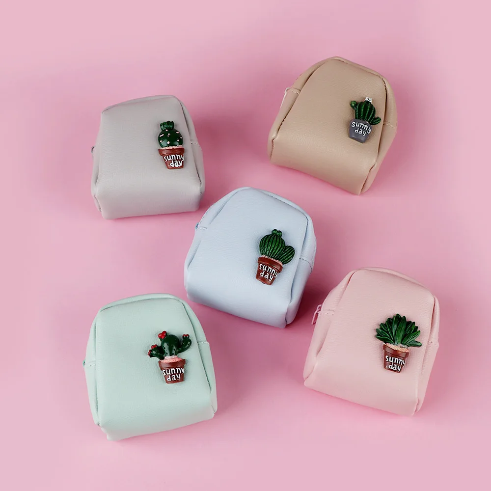 1 шт., милый мини-кошелек с милым рисунком кактуса, кошелек из искусственной кожи, Женский кошелек для монет, модный кошелек на молнии для женщин, держатели для ключей