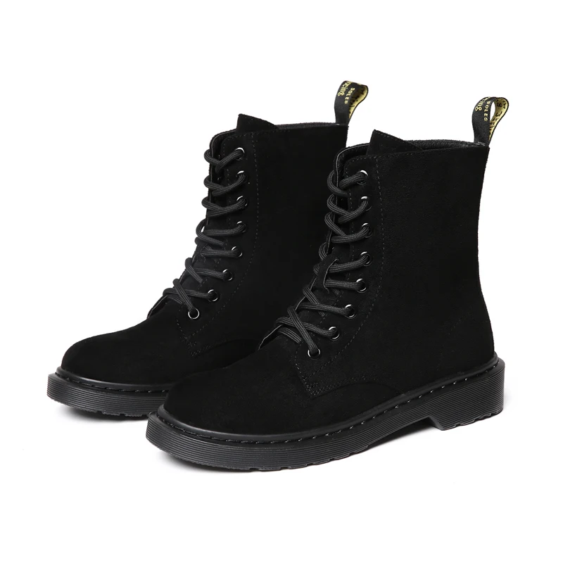Baimier Winter Black Patent Leather Women Boots Fashion Round Toe Lace Up Ankle Boots For Women Warm Plush Women Winter Boots