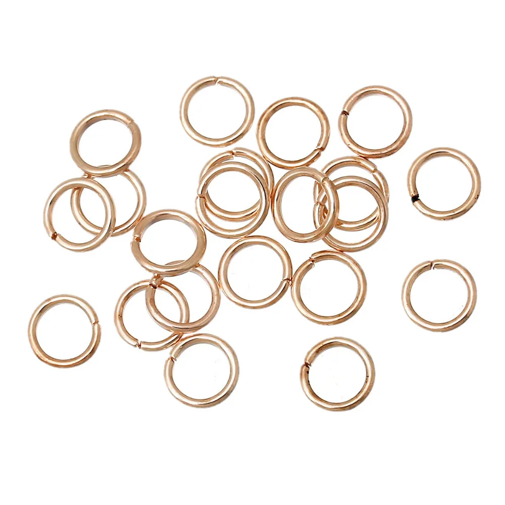 8 сезонов Открытое кольцо розовое золото цвет 6 мм диаметр 1000 шт (B30881)|ring findings|jump
