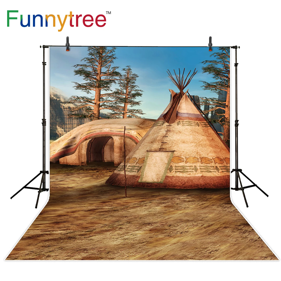 Funnytree фон для фотосъемки Фэнтези Индийский лагерь горы дерево Декор фотосессия