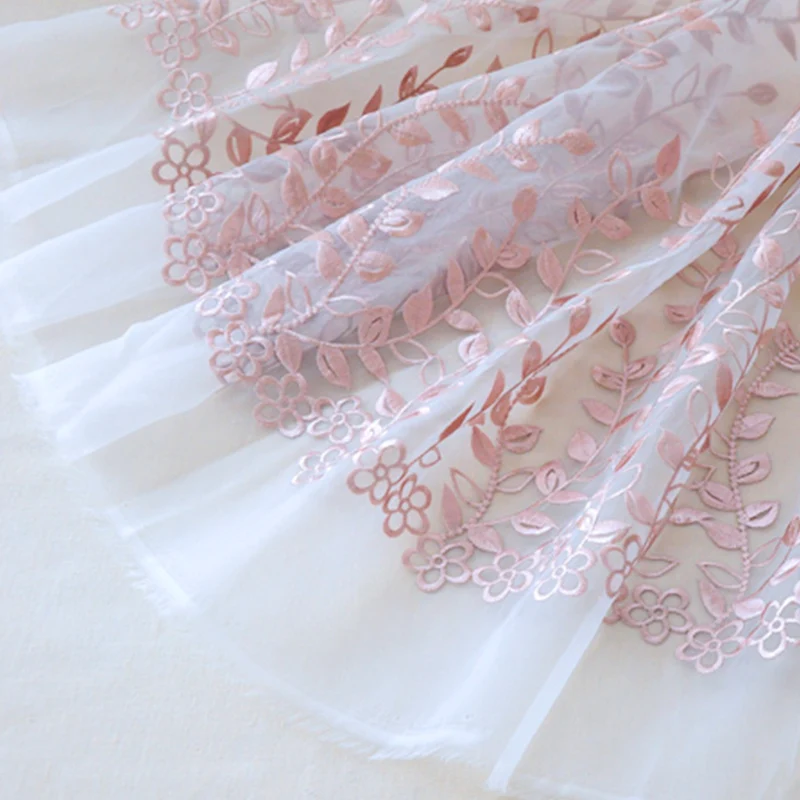 1 ярд из органзы с вышивкой кружевной ткани цветочный африканский тюль отделкой