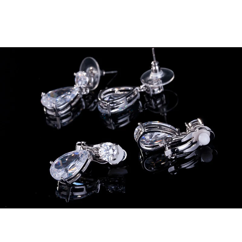 Новые модные серьги в форме капли воды для женщин свадебные с фианитом высшего