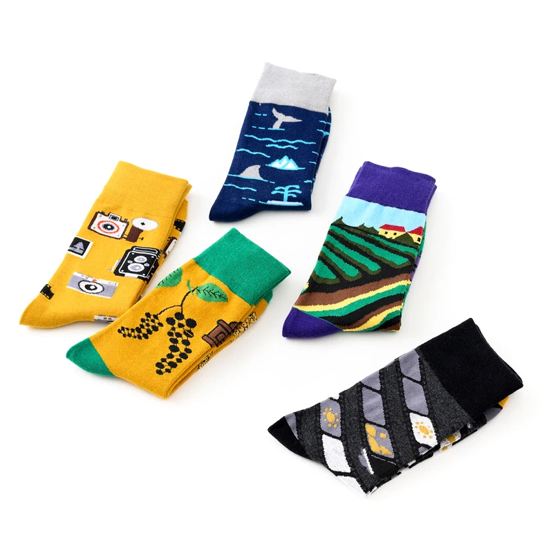 Забавные носки креативные модные в стиле винограда для скейтборда Нейлоновые