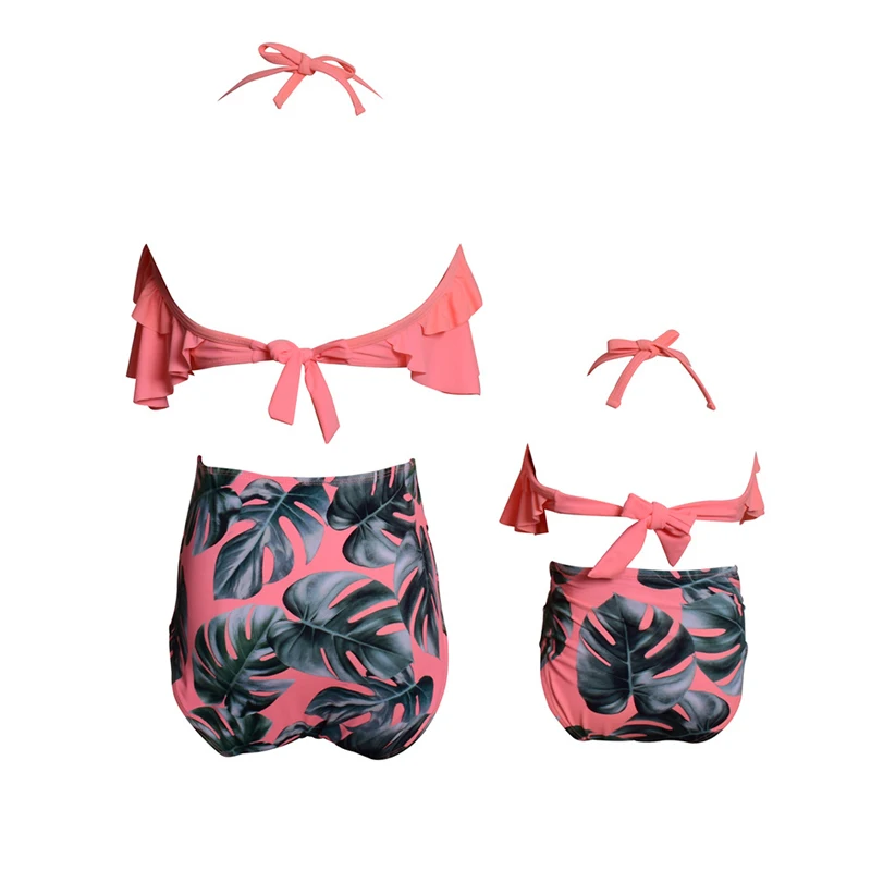 Семейные парные купальники для мамы и дочери женское бикини дочки купальный