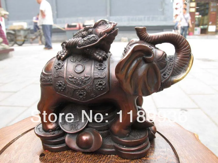 5 &quotКитайская красная бронза Frog на слоне Lucky скульптура|frog|frog bronzefrog sculpture |