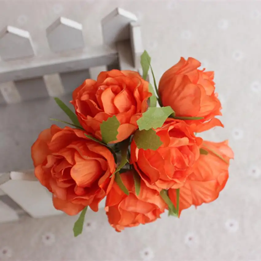 Искусственная искусственная шелковая головка розы 6 шт. 4 см украшение для дома