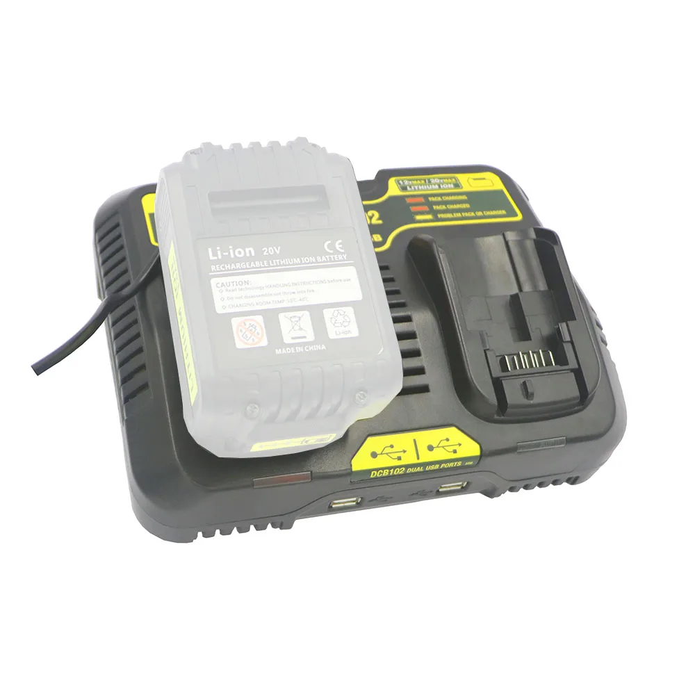Dvisi литий ионная батарея двойное зарядное устройство usb 4.5A макс для Dewalt 10 8 V 12V 14 4 18V