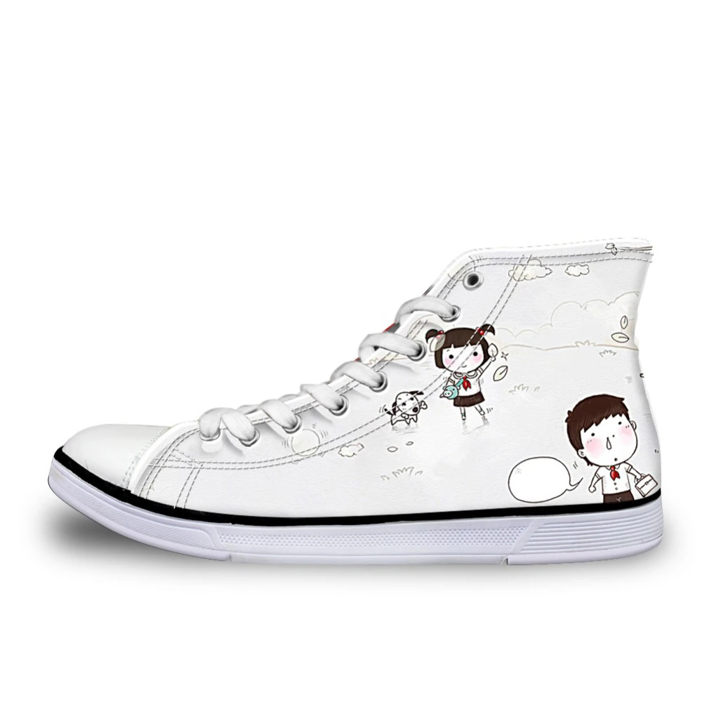 Модные женские парусиновые туфли с высоким берцем расписанные вручную на заказ