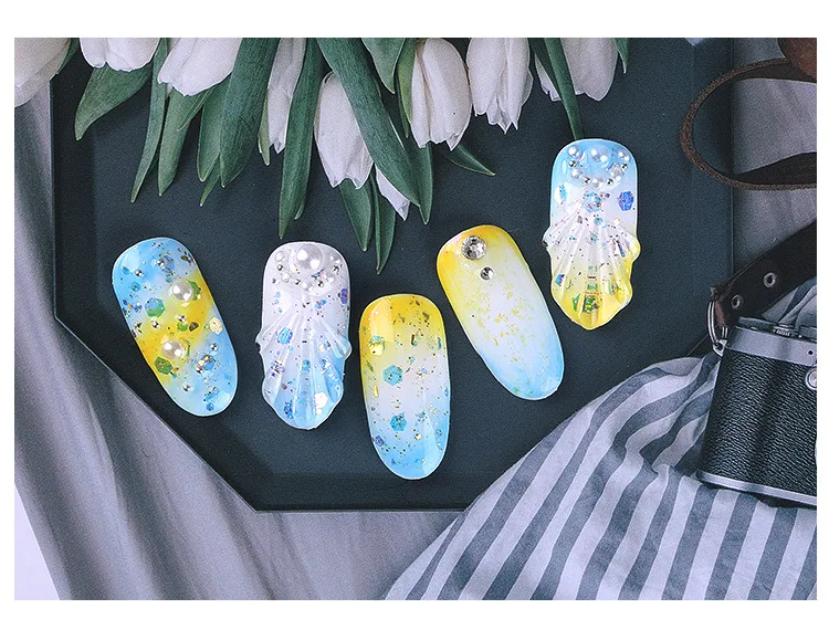 1 коробка блестящий порошок для ногтей Блестящий цветной хлопья 3d сделай сам Charm