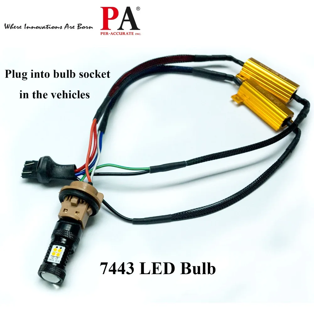 PA LED 2 шт. x T20 7443 нагрузочный резистор адаптер исправление Canbus код ошибки