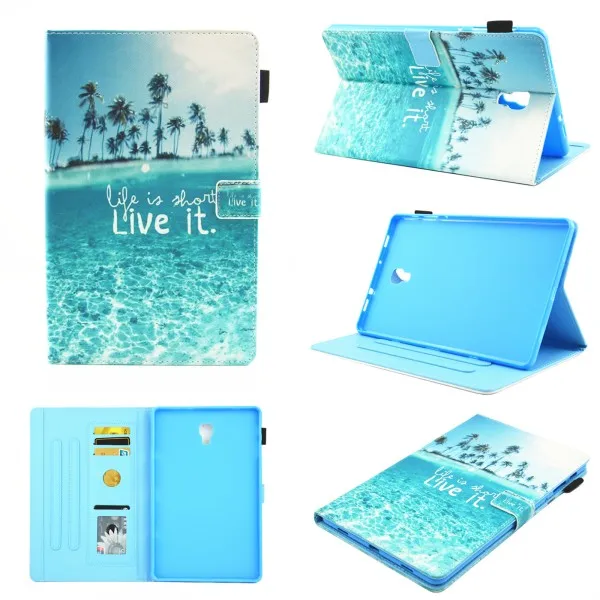 beach case Окрашенный из искусственной кожи чехол для samsung Galaxy Tab A/A2 10,5 SM-T590 SM-T595 T590 T595 чехол-подставка для samsung Tab A 10,5 - Цвет: beach case