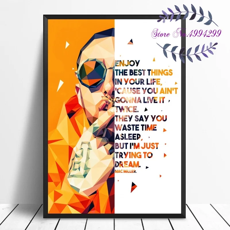 MAC MILLER Music Star Art Canvas Poster Print Home Decor No Frame | Дом и сад