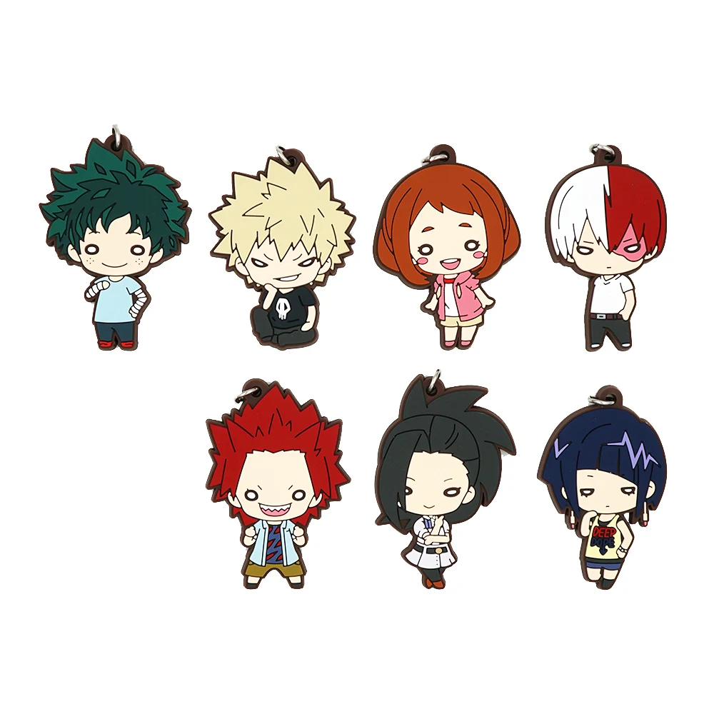 Резиновый брелок для ключей моя геройская Академия аниме MHA Boku no Hero Midoriya Deku Denki OCHACO