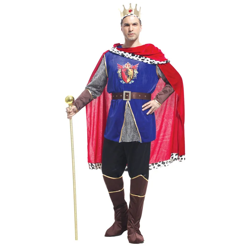 

Medieval King Costume Man Adult Masquerade Party Fancy Dress Up Halloween King Cosplay Funny Dress Outfit