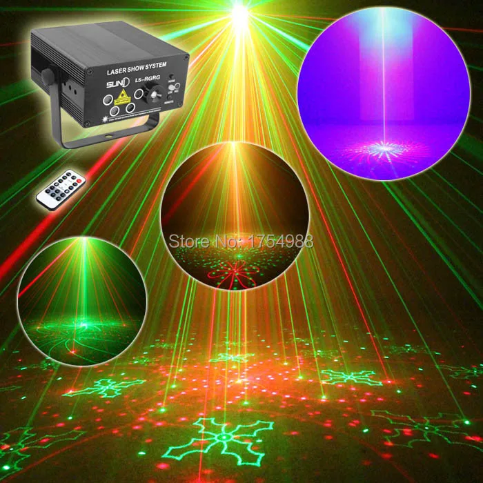 Сценический лазерный светильник RG с 5 линзами и 80 узорами синий светодиодный