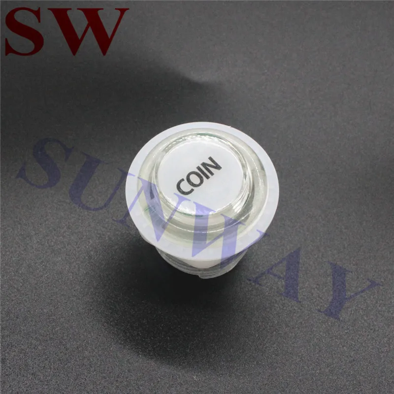 24mm coin button 5 шт./лот 24 мм/28 мм светодиодный фонарь Кнопка старта 1 плеер+ 2 игрока+ монета Аркада светодиодный кнопки для MAME DIY аркадные наборы - Цвет: 24mm coin button