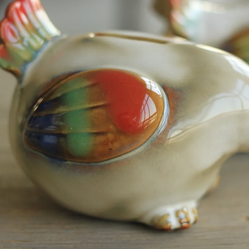 Den furnishings furniture home decorations ornaments wedding gift ceramic piggy rooster hen two sets |