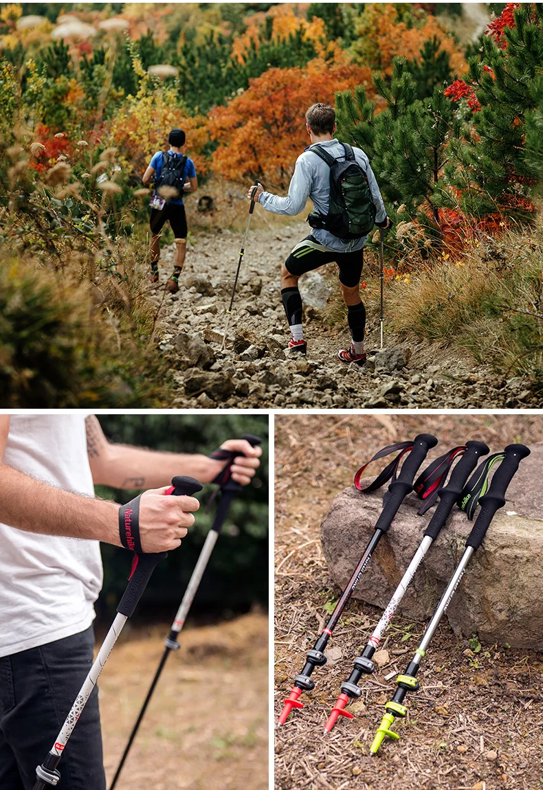 Naturehike альпенштоки сверхлегкие треккинговые складные палки для ходьбы походные палки Кемпинг Внешний замок альпенштоки