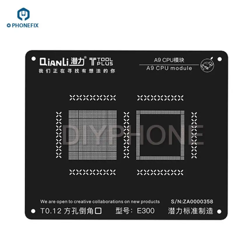 A9 Qianli черный 3D позиционирование черный трафарет универсальная связь BGA трафарет для iPhone A7 A8 A9 A10 A11 ремонт - Цвет: A9