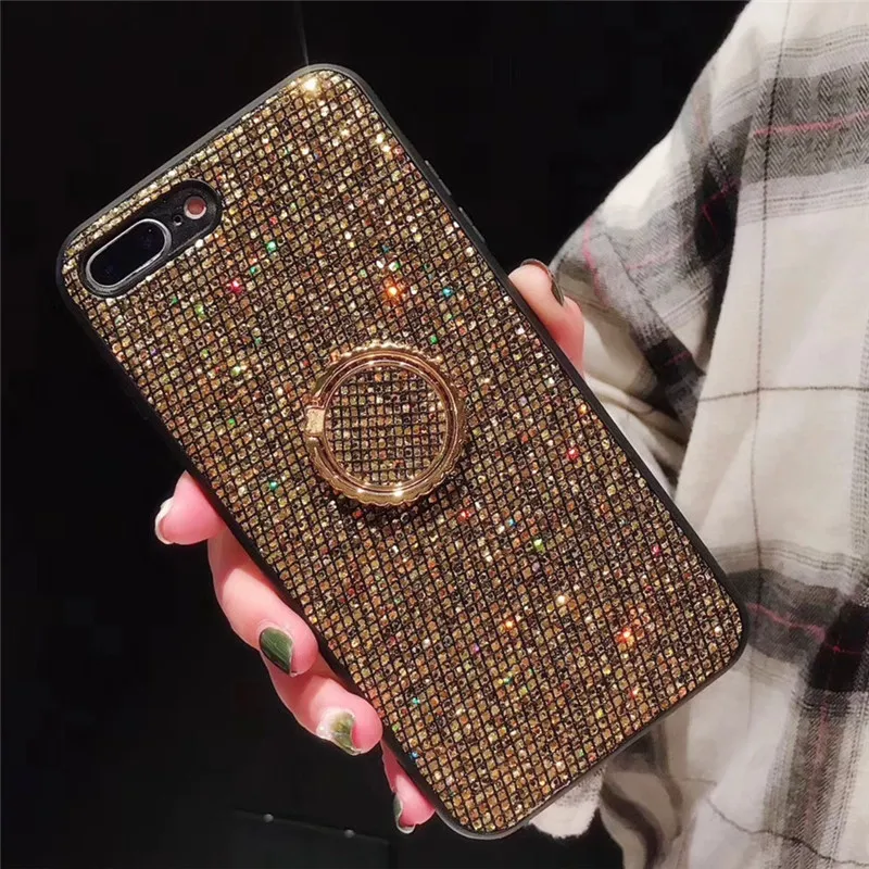 Чехол с блестящим бриллиантовым кольцом для iPhone X, XR, XS, xsmax, 8 plus, чехол для iPhone 7 plus, 6, 6s Plus, чехол, чехол