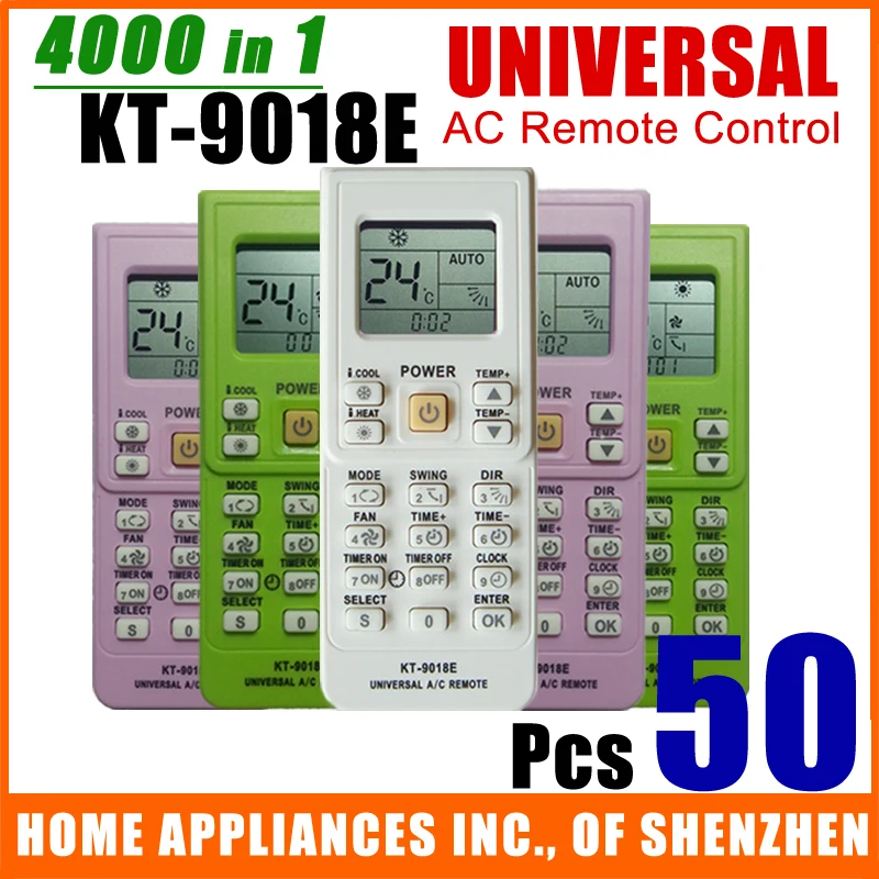 

(50 Pcs/Lot) Universal Air Conditioner Remote Control KT-9018E White Color
