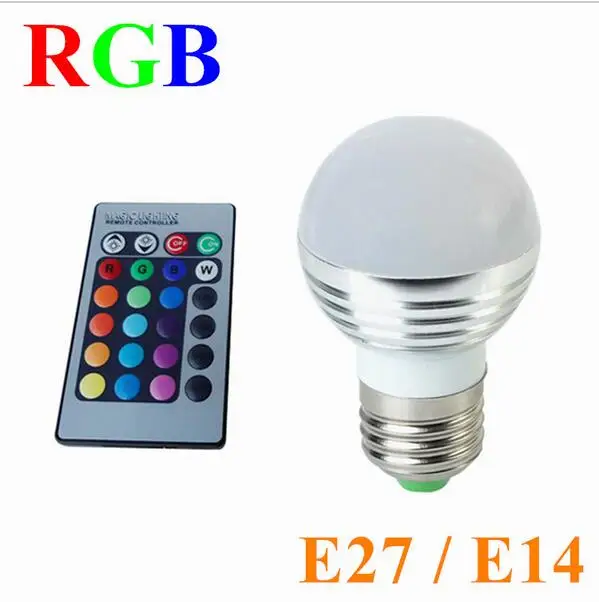 2016 RGB Светодиодная лампа E27 E14 3 Вт светодиодная светодиодный прожектор точечный