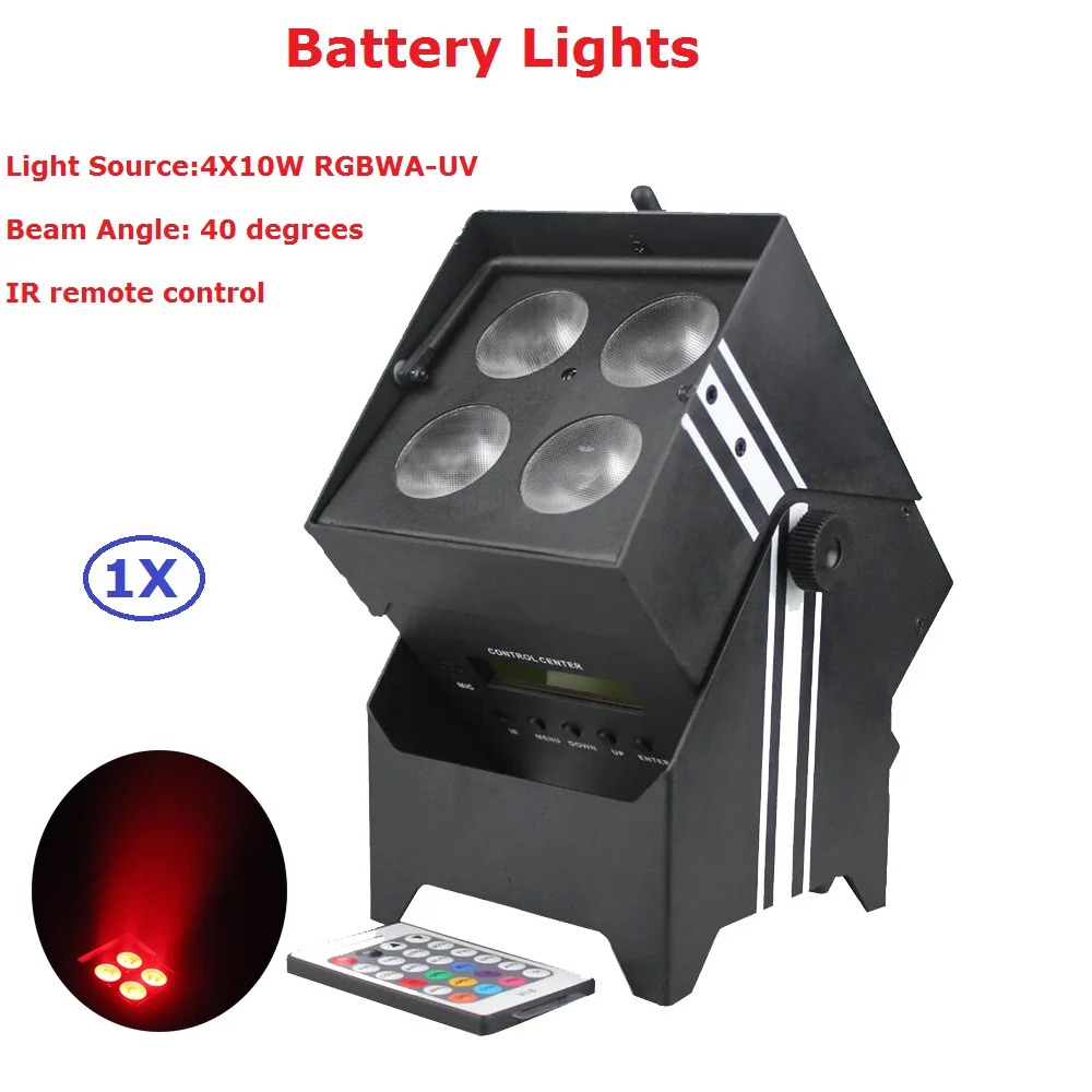 Eyourlife 1XLot батарея 4X10W RGBWA-UV 6в1 светодиодная сценическая лампа с ИК-пультом