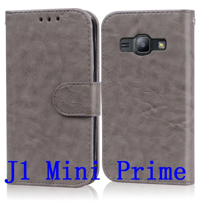Gray Кожаный флип-чехол для samsung galaxy j1 mini j105 j105h чехол для samsung galaxy j1 mini prime j106 j106f Чехол-бумажник флип-чехол для телефона - Цвет: Gray