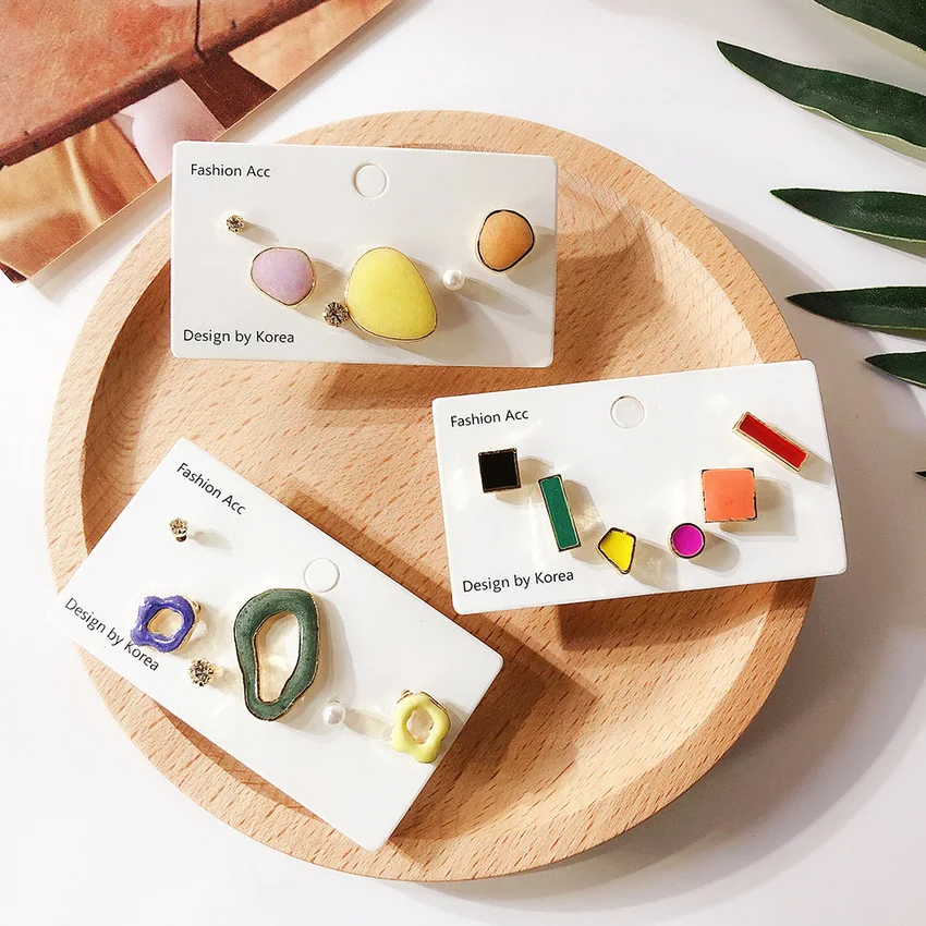 Серьги в Корейском стиле повседневные серьги с искусственным жемчугом цветные