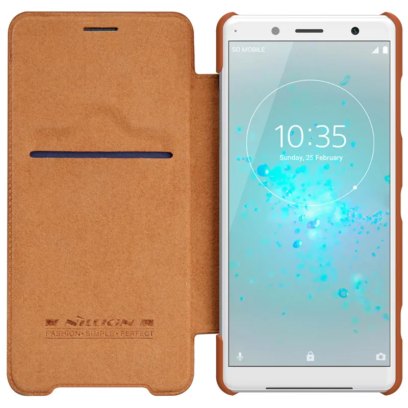 Для sony Xperia XZ2 компактный чехол для телефона Nillkin Винтаж Qin откидная крышка из искусственной кожи чехол PC Пластиковый Чехол для задней панели для XZ2 mini 4,6 дюймов - Цвет: Коричневый