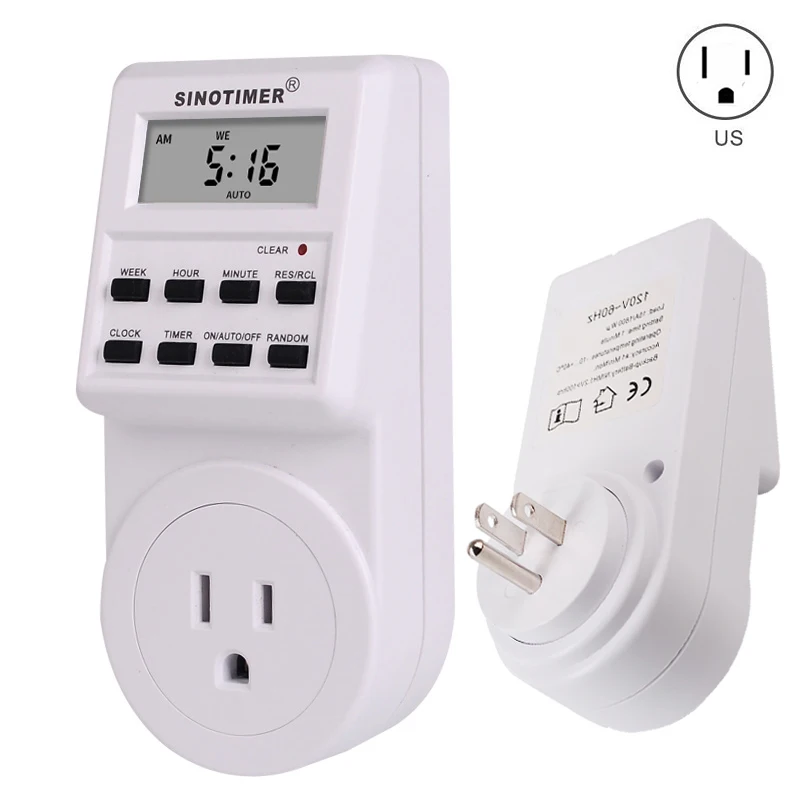 US Plug TM516 цифровой таймер, Еженедельный программируемый Электрический настенный штепсель, розетка, таймер, розетка, часы, 220 В, 110 В, ЕС - Цвет: US Plug