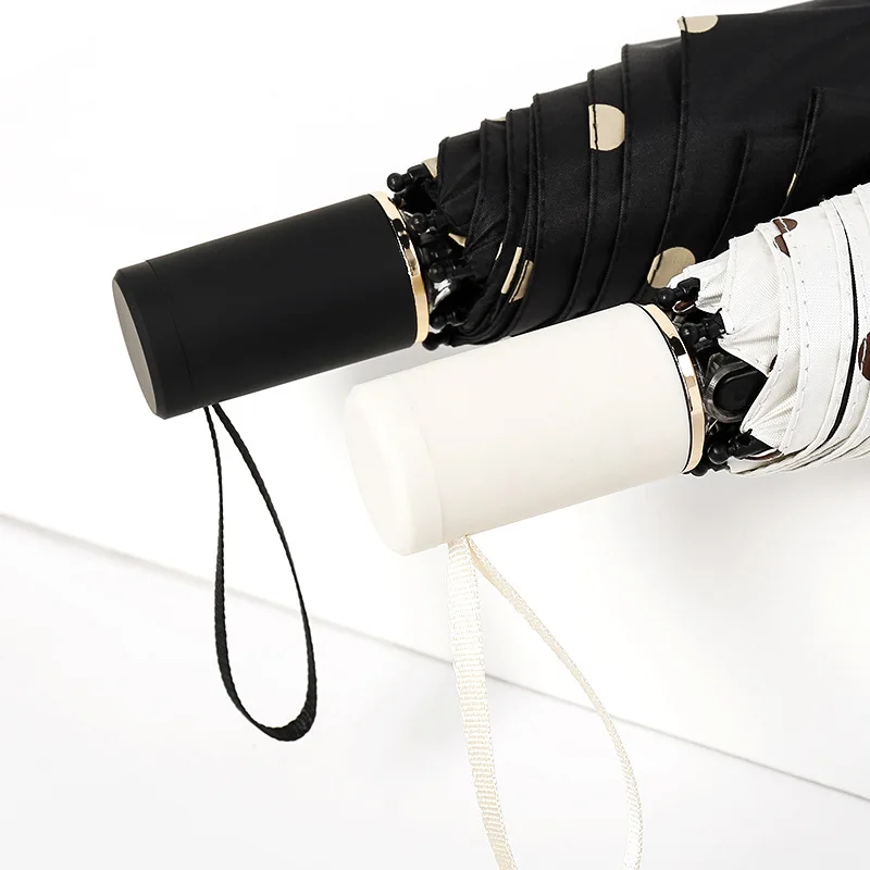 Трехслойный Зонт с черным покрытием, зонт от солнца, небольшой Зонт с свежей волной, женский зонт с защитой от ультрафиолета, женский зонт двойного назначения, paraguas