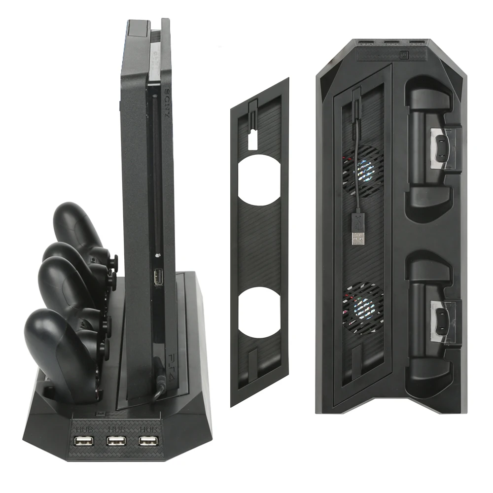 Вертикальная подставка 2 в 1 для PS4 Slim/PRO с двойной зарядной станцией Joypad и 3 портами